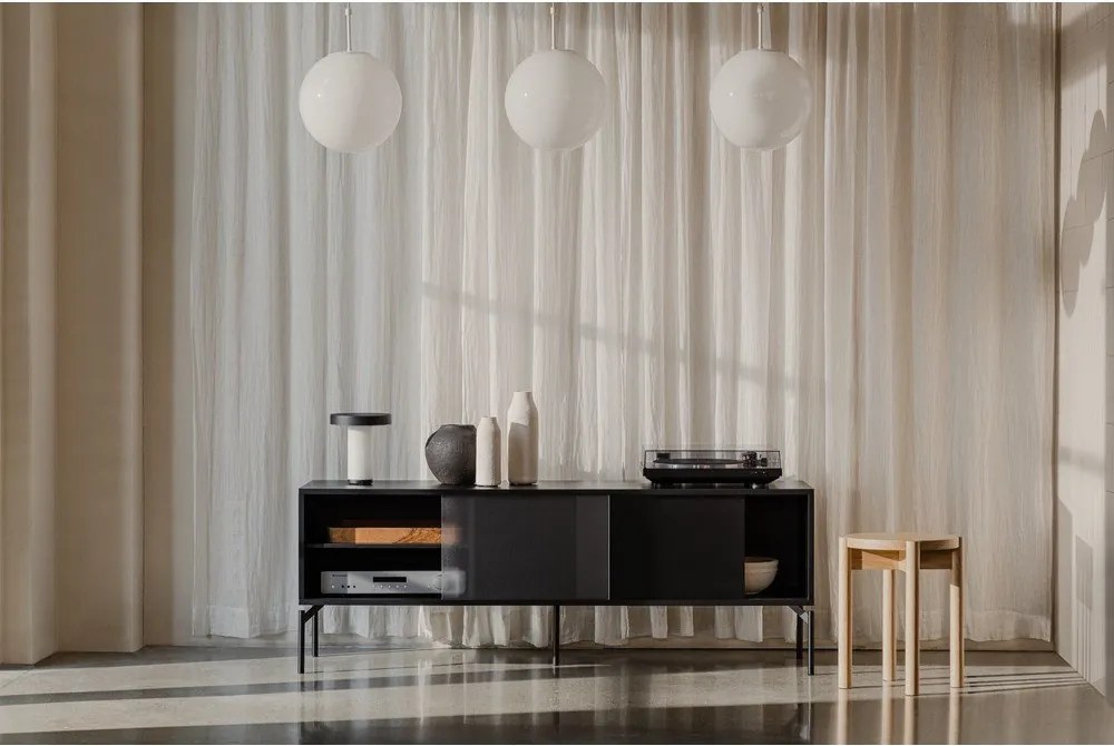 Черна маса за телевизор 160x60x42 cm Met – noo.ma