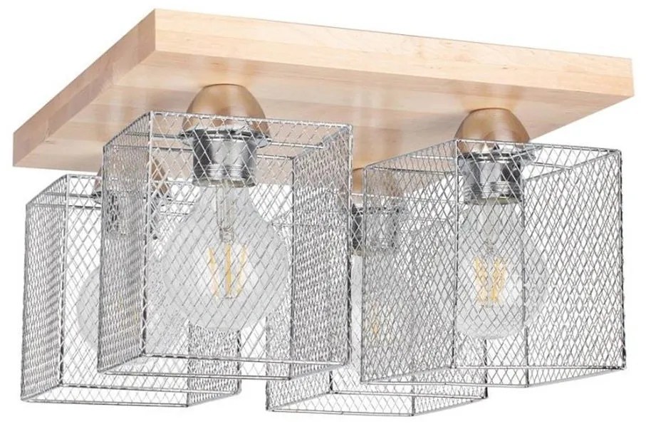 Spot-Light 8175460 - Плафон NORMAN WOOD 4xE27/25W/230V