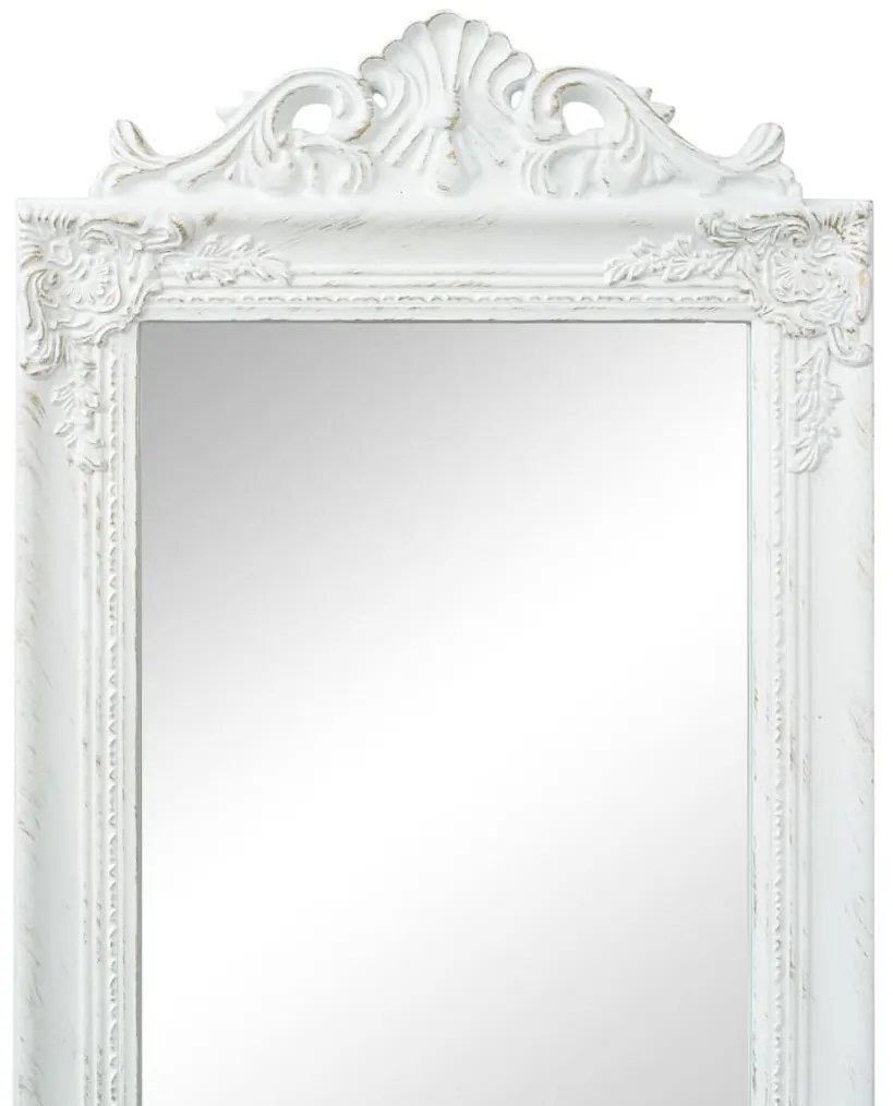 243691 vidaXL Стенно огледало, бароков стил, 160x40 см, бяло