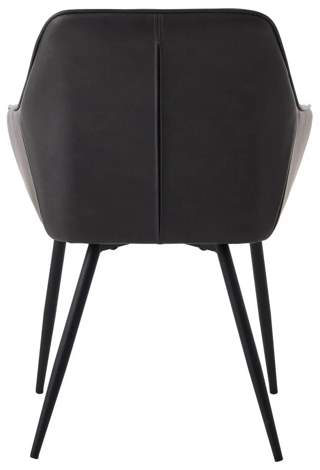 Тъмносиви тапицирани трапезни столове в комплект с подлакътници 2 бр. Nolan Square – Unique Furniture