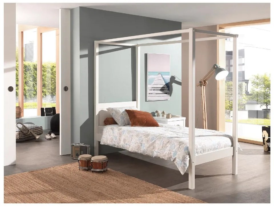 Бяло детско легло 90x200 cm PINO CANOPY – Vipack