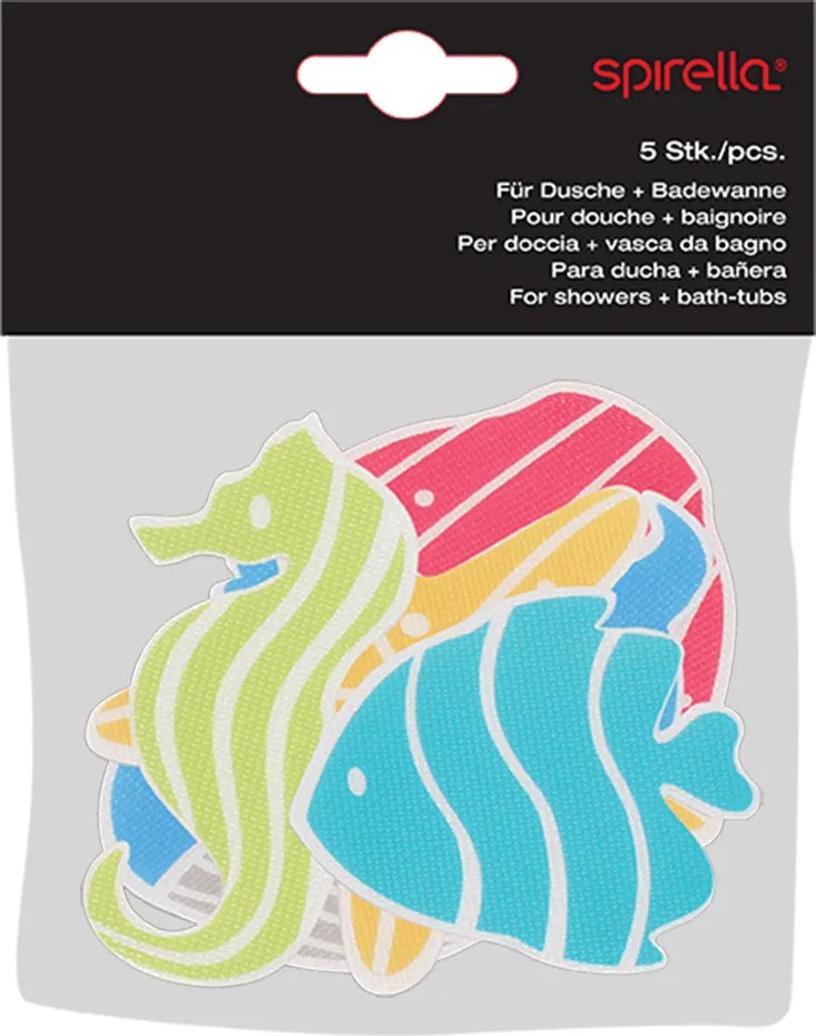 Детски противоплъзгащи подложки за вани в комплект от 5 бр. 12x12 cm Waterworld – Spirella