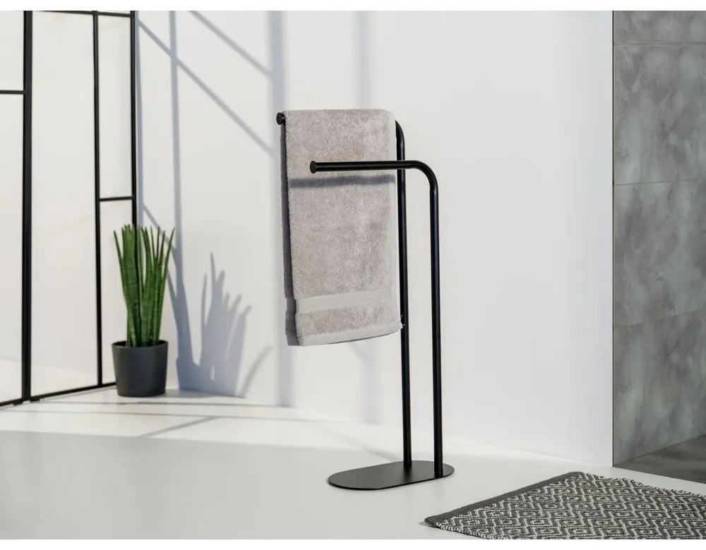 Черна стоманена стойка за кърпи Levante – Wenko