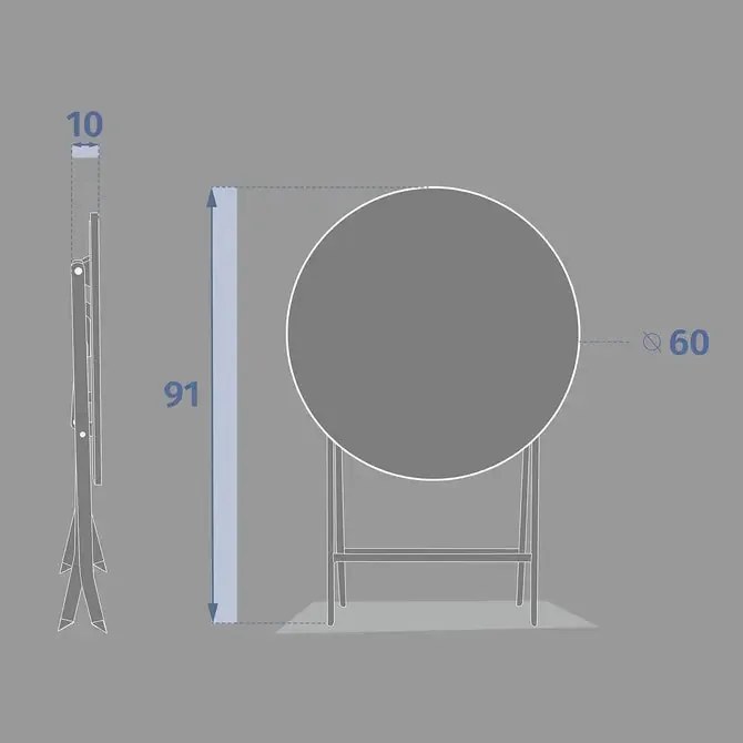 Градинска кръгла маса Hesperide Greensboro, 60x60x71 cm - Тюркоаз