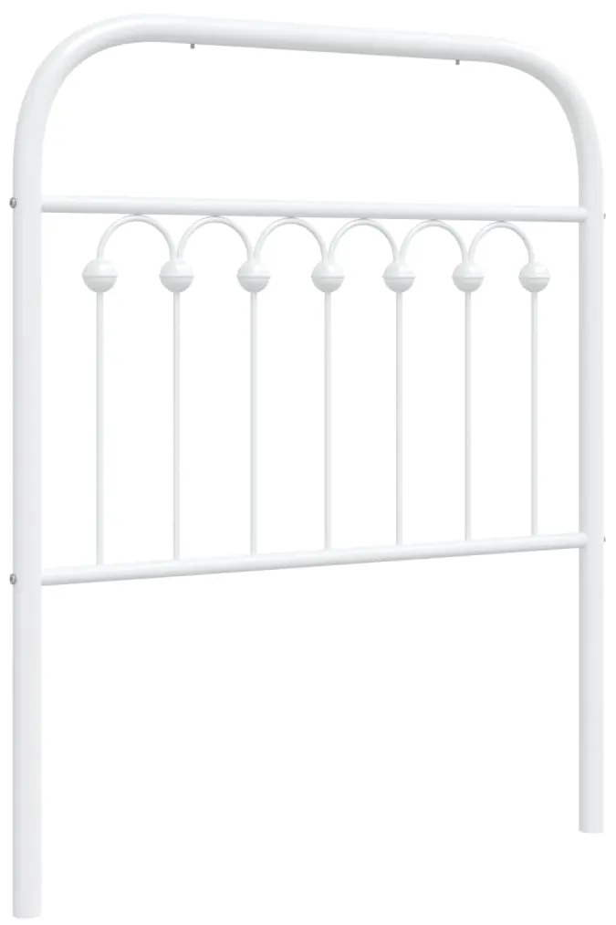 376675 vidaXL Метална резервна табла за легло, бяла, 75 см