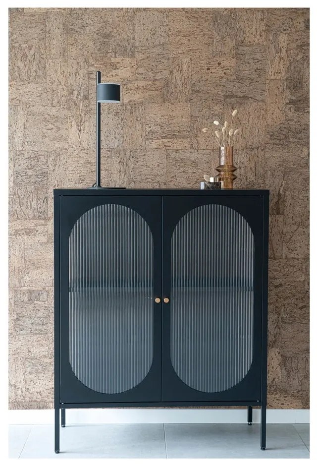 Черна метална витрина 90x110 cm Adelaide - House Nordic