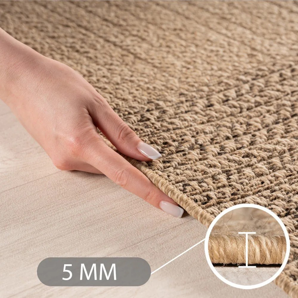 Кафяв кръгъл килим за открито и закрито ø 120 cm Timber 1405 – Ayyildiz Carpets