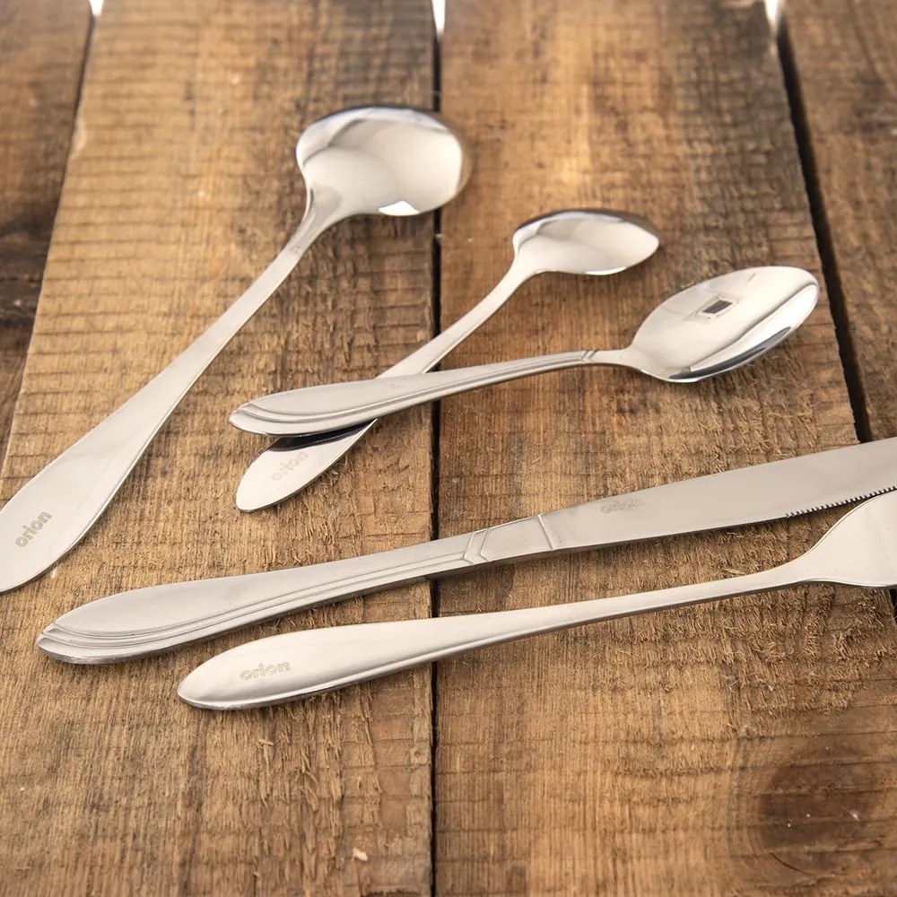 Прибори за хранене от неръждаема стомана в сребрист цвят 24 бр. Satin – Orion