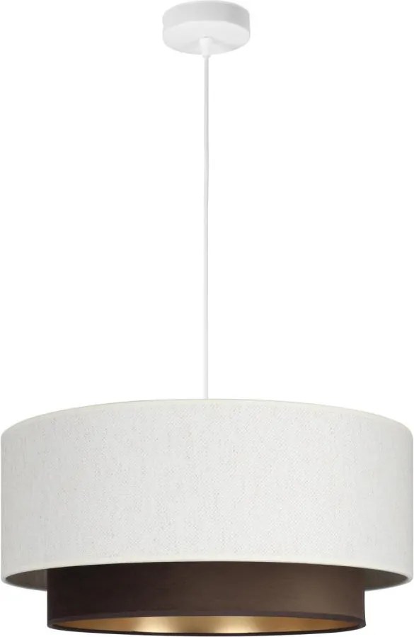 Полилей с кабел NATIA, 1xE27/60W/230V, Ø 45 см, бял/кафяв