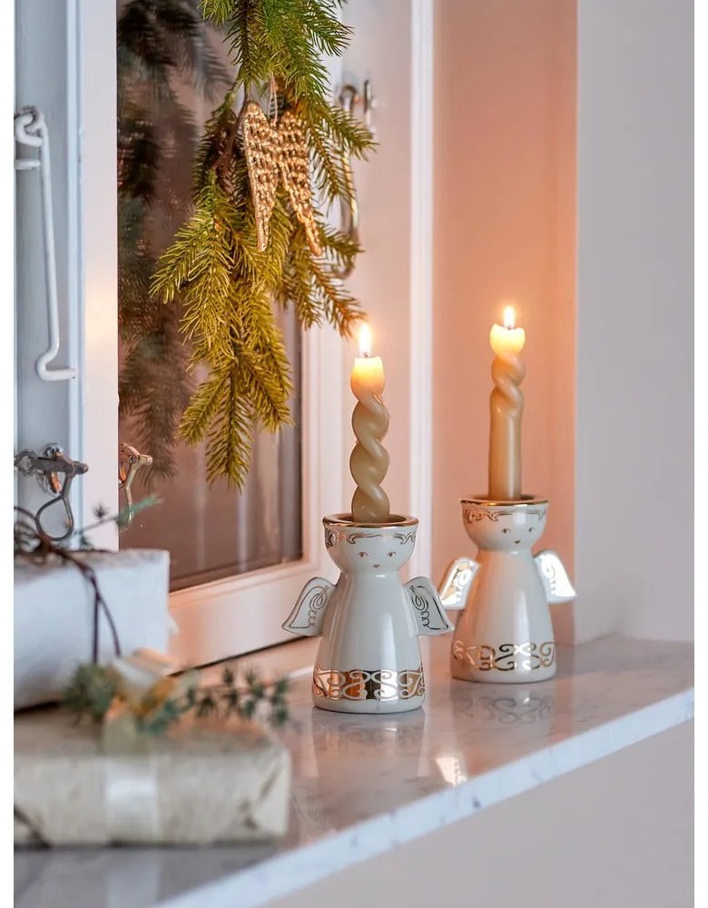 Свещници в комплект от за чаена свещ 2 бр. от каменна керамика Faella – Bloomingville