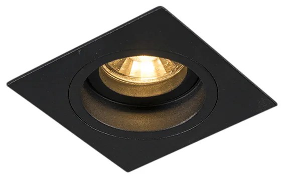 Интелигентен вграден прожектор черен квадратен вкл. Wifi GU10 - Chuck