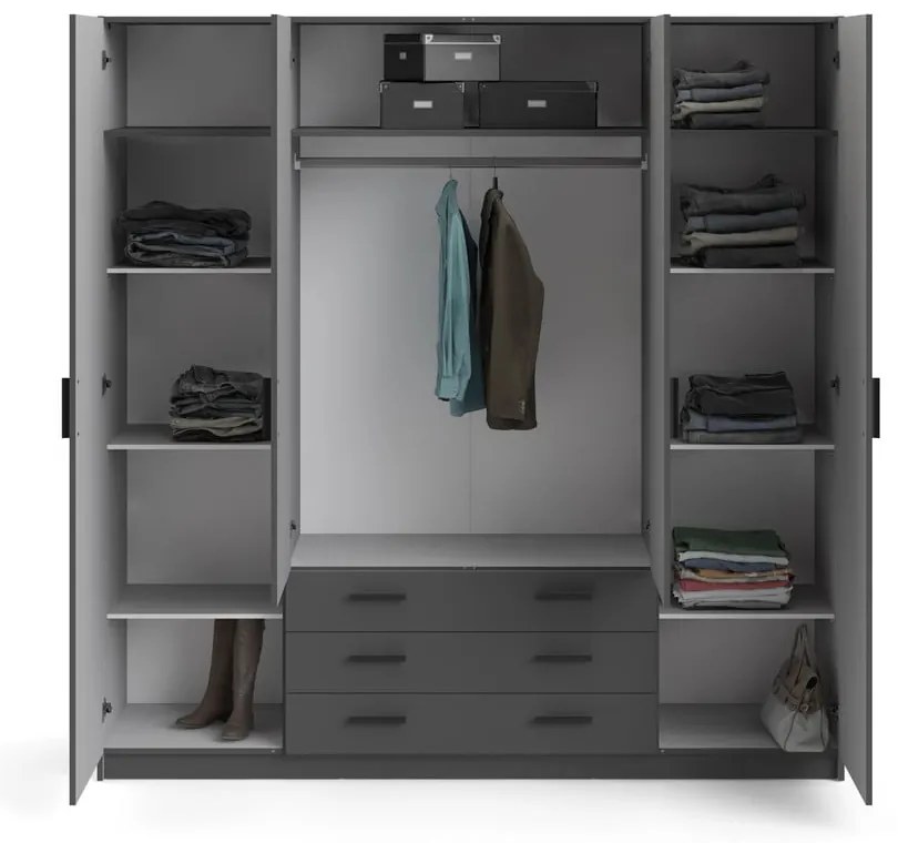 Тъмносив гардероб 196x200 cm Sprint – Tvilum