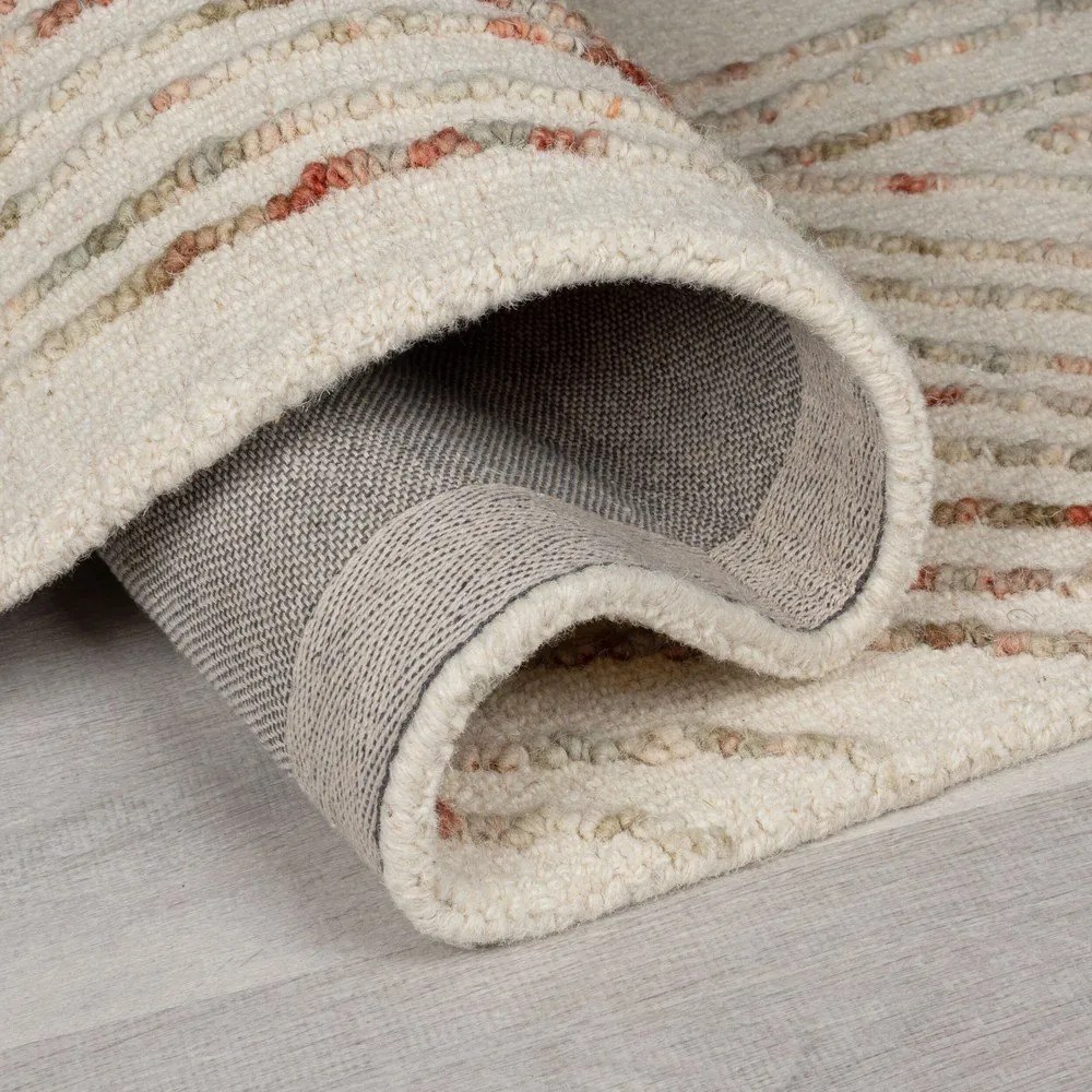 Оранжев/кремав вълнен килим 120x170 cm Abstract Swirl – Flair Rugs