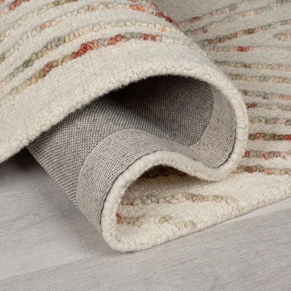 Оранжев/кремав вълнен килим 200x290 cm Abstract Swirl – Flair Rugs