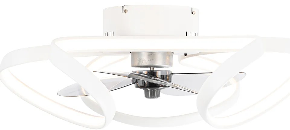 Вентилатор за таван бял 55 см вкл. LED димируем с дистанционно управление - Mandy