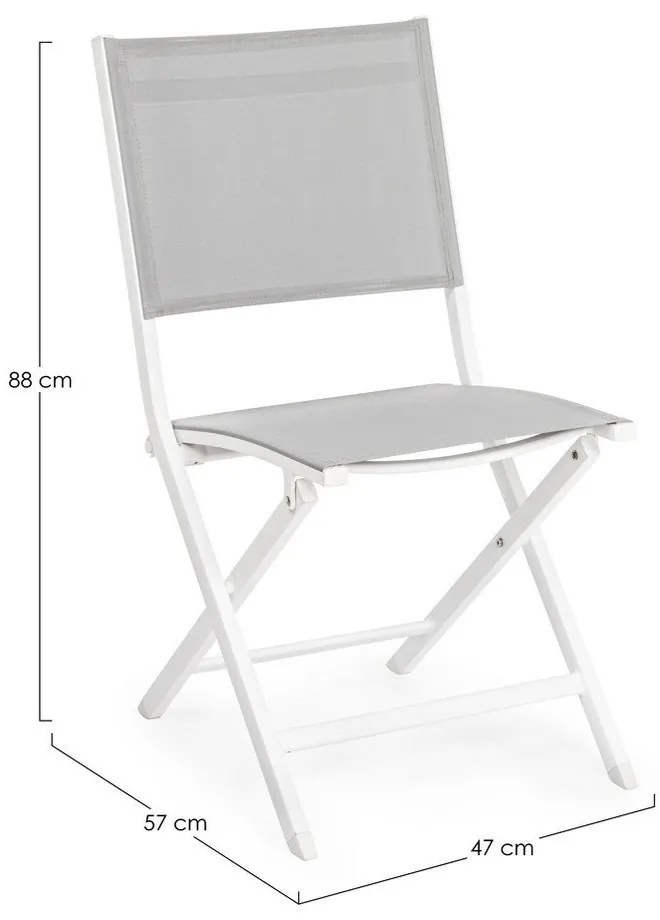 Бял градински стол метален Elin – Bizzotto