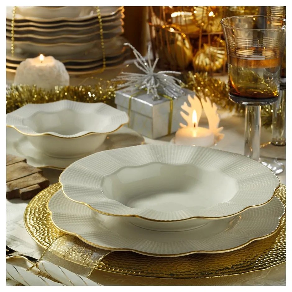 Комплект порцеланови прибори за хранене Kutahya Waves от 24 части - Kütahya Porselen