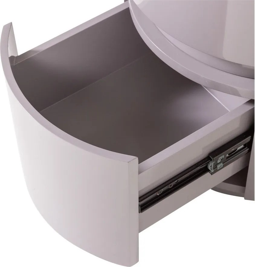 Светлосиво гланцово нощно шкафче Lunex – WOOOD