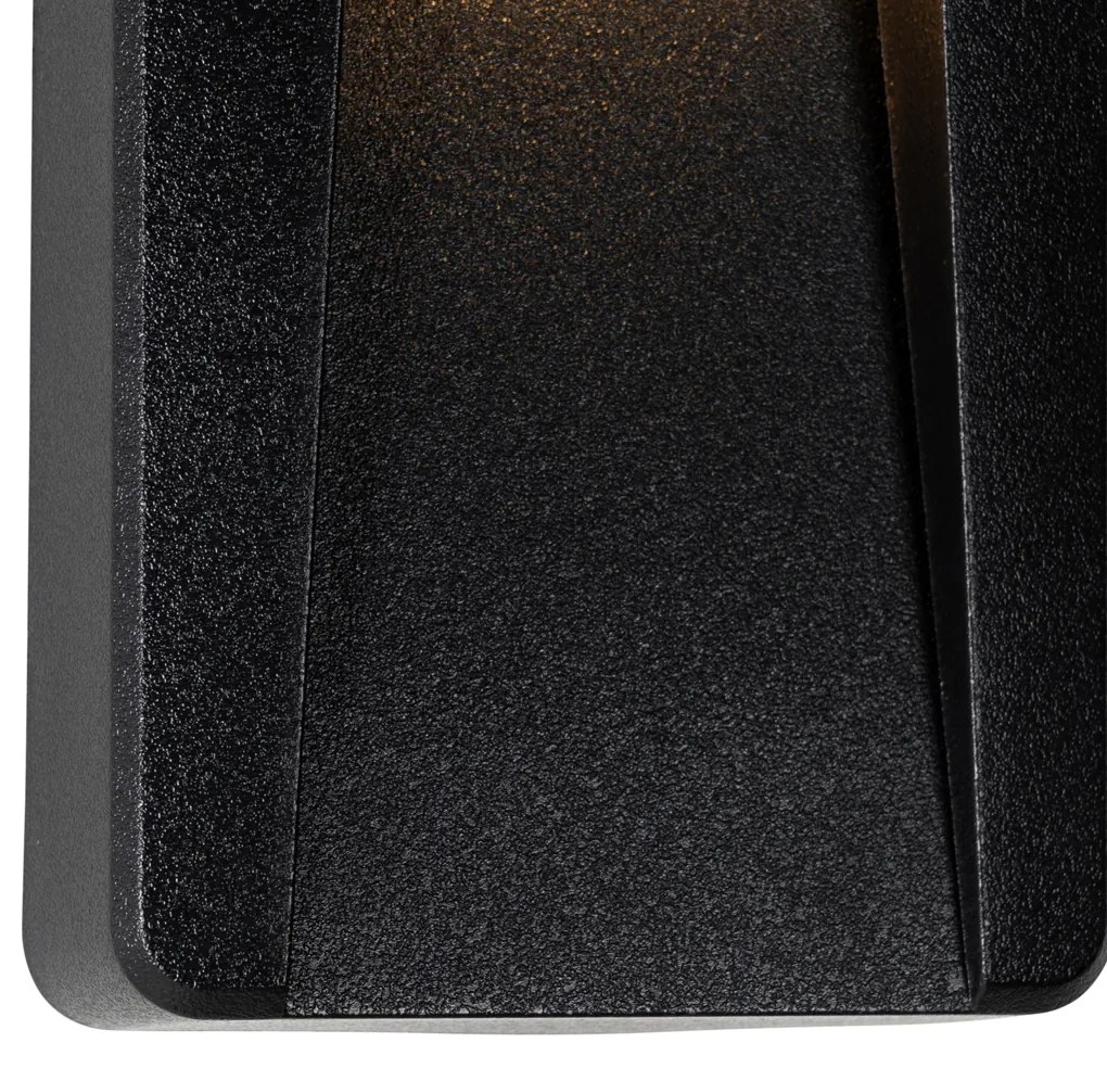 Комплект от 6 черни правоъгълни външни стенни лампи с LED IP65 - Gem