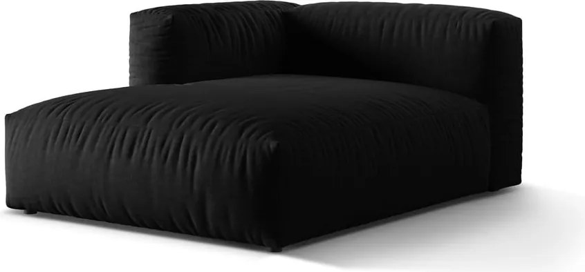 Черен модул за диван (ляв ъгъл) Martina – Micadoni Home