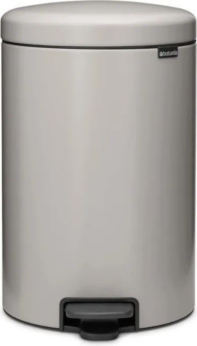 Кош за боклук с педал Brabantia NewIcon 1010441, 20 л, Плавно затваряне, Противоплъзгаща основа, Светлосив