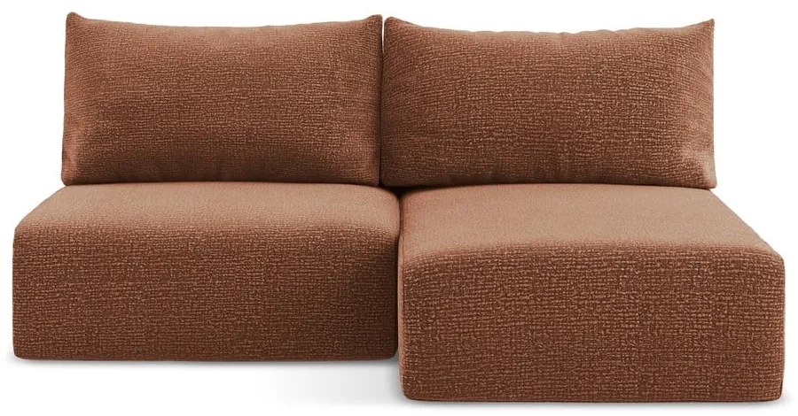 Разтегателен ъглов диван с място за съхранение в тухлен цвят (десен ъгъл) Kalena – Makamii