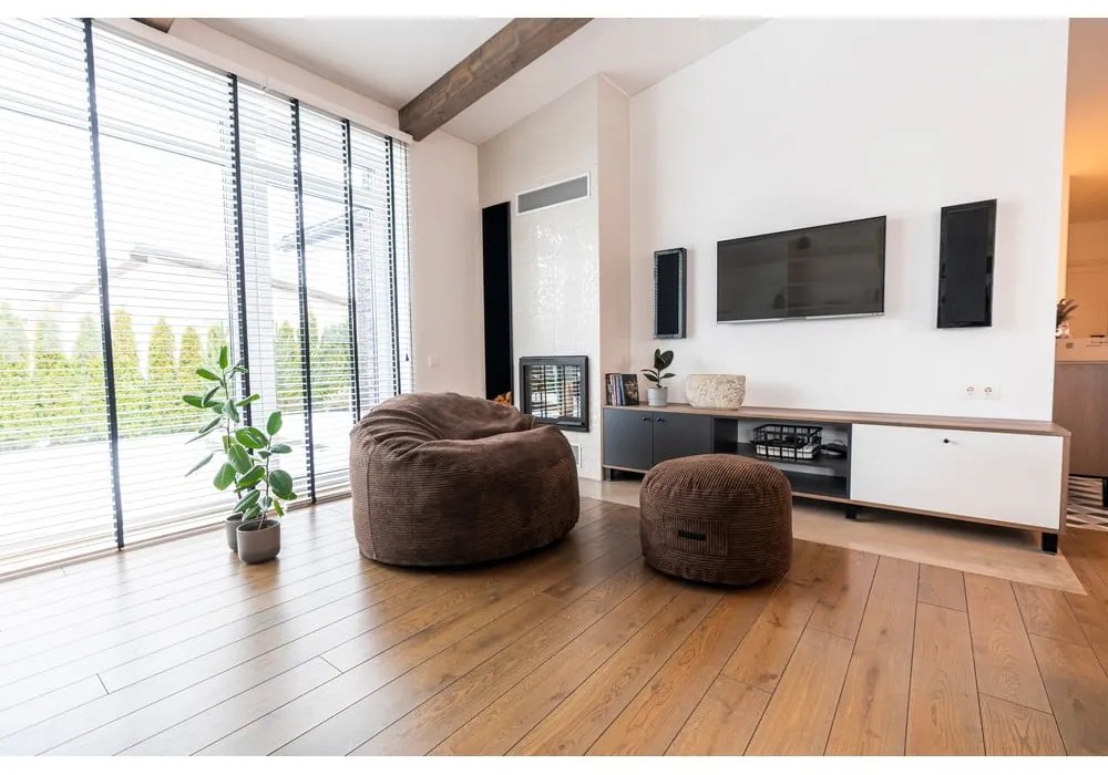 Детски пуф от рипсено кадифе в тухлен цвят Om 85 – SLOWDOWN