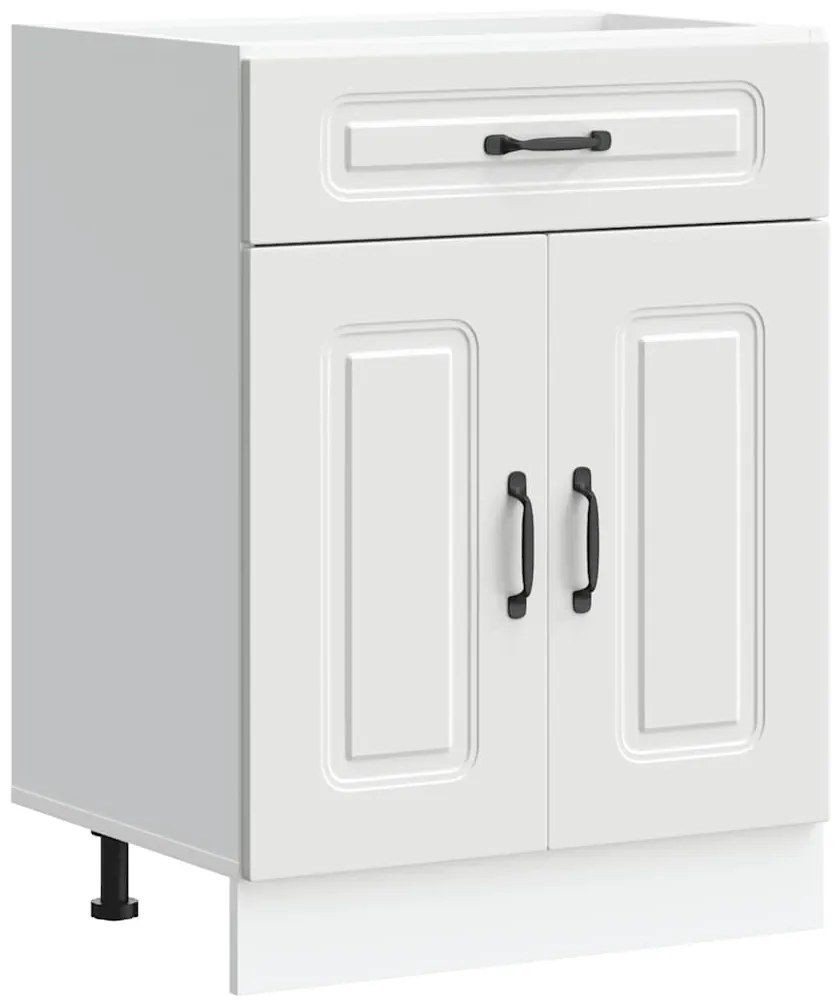 853487 vidaXL Кухненски шкаф, "Kalmar", бял, инженерно дърво