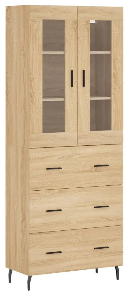 3198420 vidaXL Висок шкаф, дъб сонома, 69,5x34x180 см, инженерно дърво