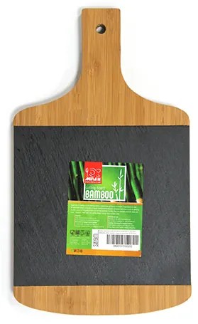 Бамбукова дъска за презентация с дръжка и слюда правоъгълна 33x19,3xh1,9см (S019M)