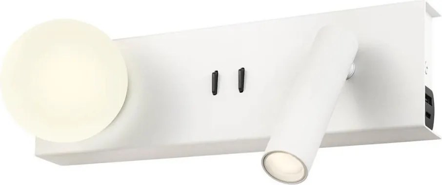 Redo 01-4660 - LED стенно осветително тяло NORMA LED/5W/230V + LED/3W CRI 90 USB бяло