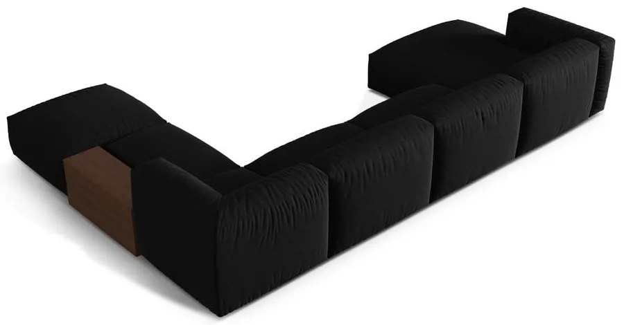 Черен модулен ъглов диван (десен ъгъл/U форма) Martina – Micadoni Home