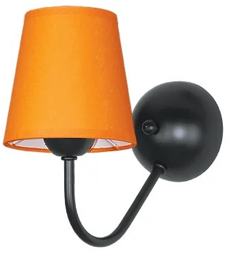 Аплик ТУИСТ, черен, абажур Шинц Оранж, 1xE27