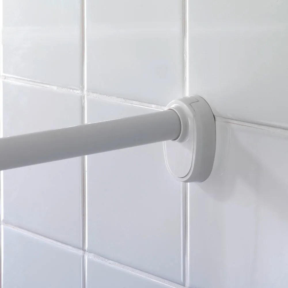 Конзола в сребрист цвят с извита форма за завеса за душ - Wenko