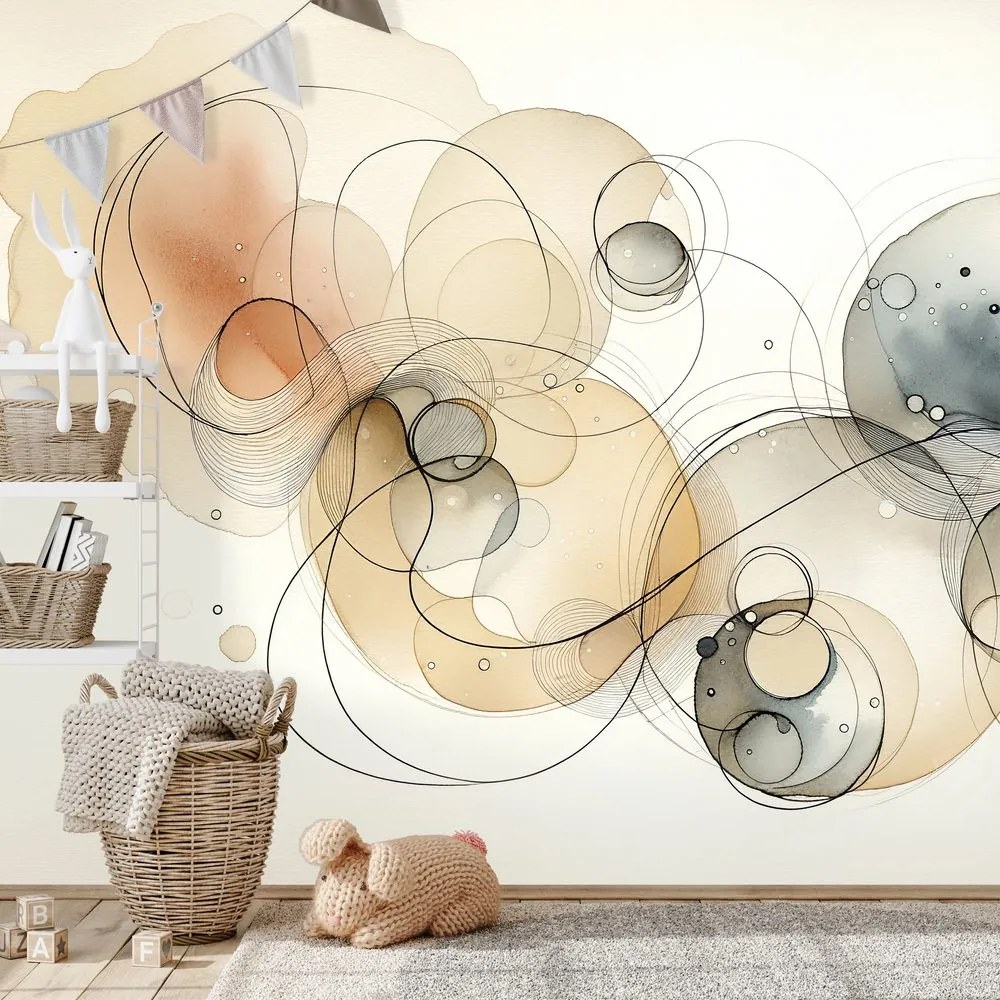 Тапет – Абстрактни акварелни кръгове