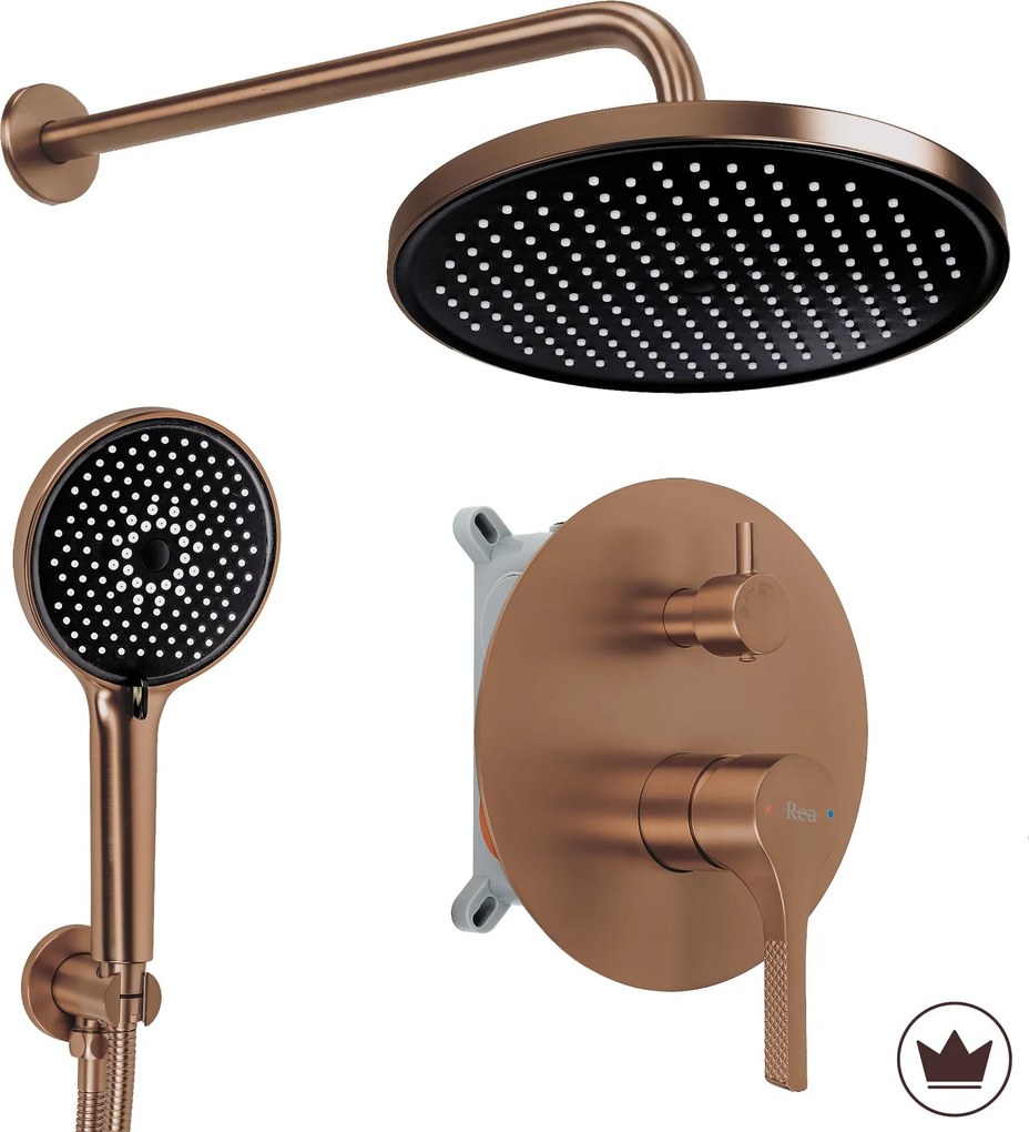 Душ система за вграждане Rea Maxim Brush Copper + BOX
