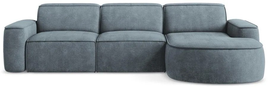 Сиво-син шенилов ъглов диван (десен ъгъл) Omao – Makamii