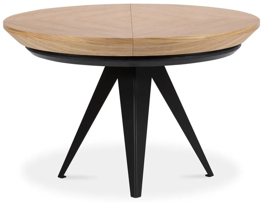 Кръгла сгъваема трапезна маса с допълнителна плоча с дъбов плот ø 120 cm Magnus – Windsor &amp; Co Sofas