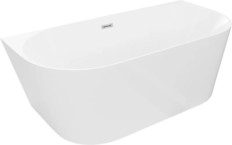 Mexen Oval Slim свободностояща вана до стената 170 x 80 см, бяла, хромиран