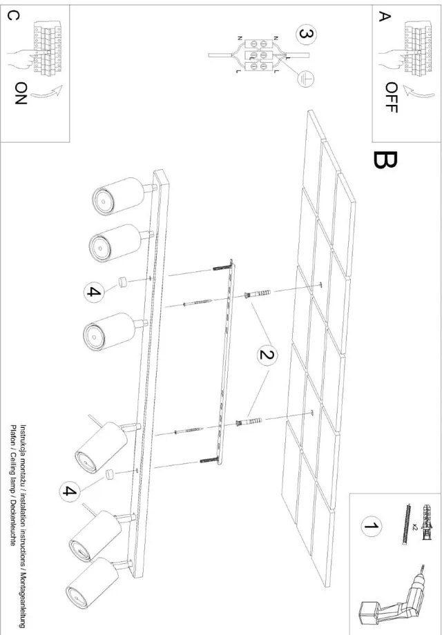 Кремав прожектор 6x117 cm Etna – Sollux