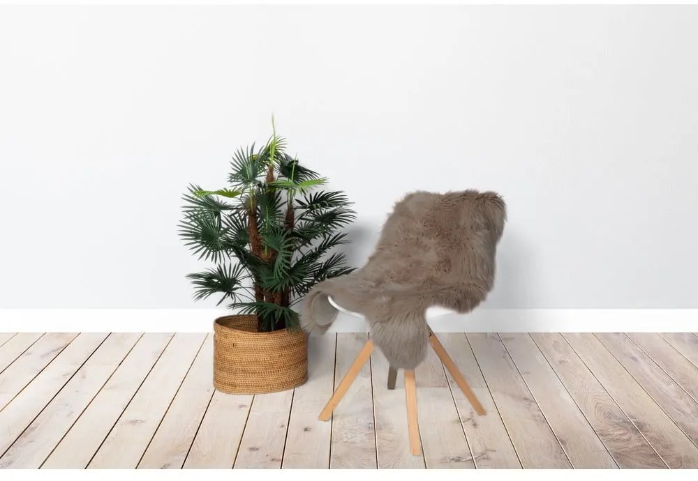 Тъмнокафява изкуствена кожа Овча кожа, 60 x 90 cm - Tiseco Home Studio