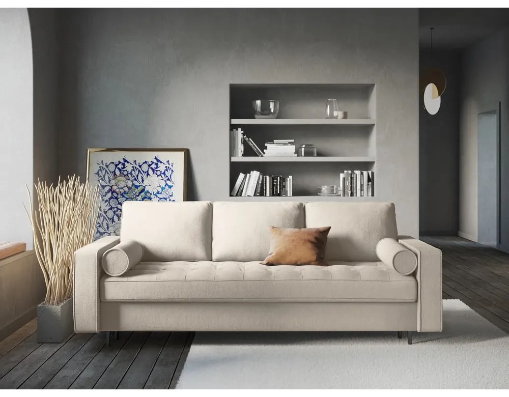 Светлобежов разтегателен диван Santo - Milo Casa