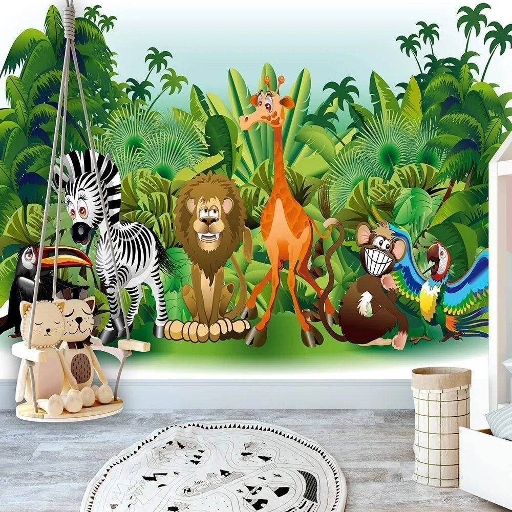 Самозалепващ се фототапет - Jungle Animals - 98x70