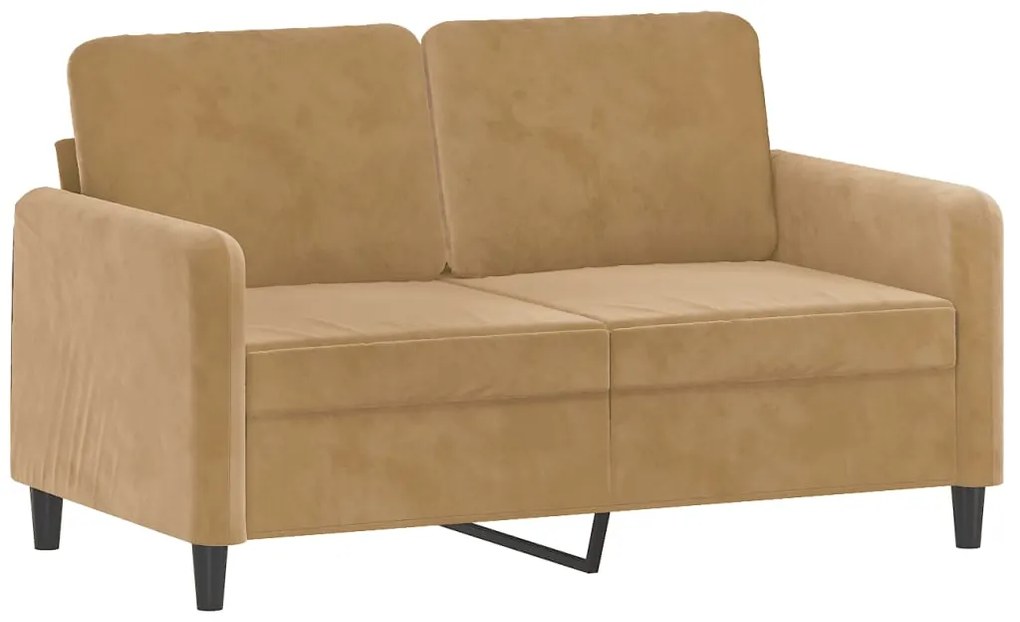 359439 vidaXL 2-местен диван, кафяв, 120 см, кадифе