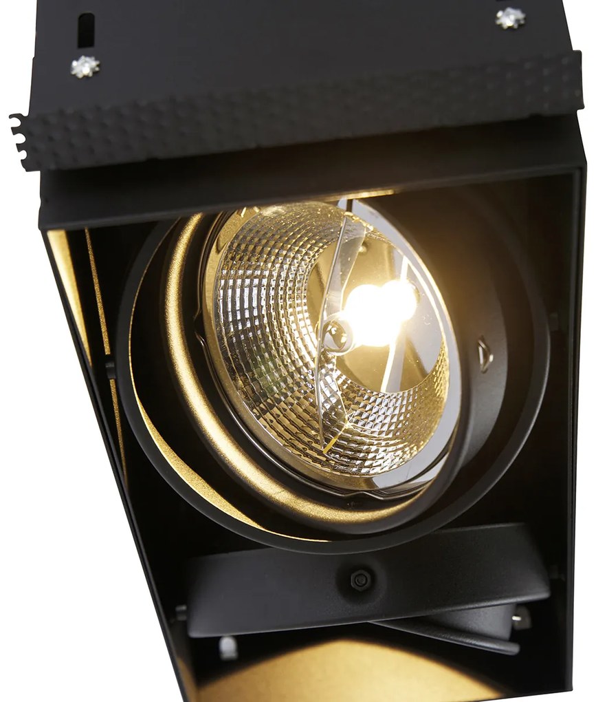 Комплект от 3 спотове за вграждане черни GU10 AR111 trimless 2-light - Oneon