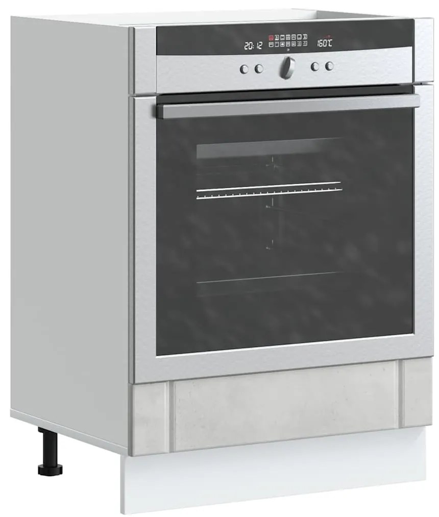 853761 vidaXL Шкаф за фурна, Lucca, бетонно сив, инженерно дърво