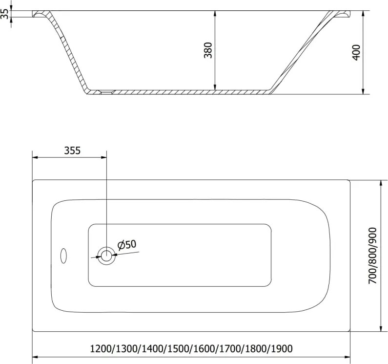 Mexen Vega правоъгълна вана 160 x 70 см с облицовка, бяла - 55011607000X