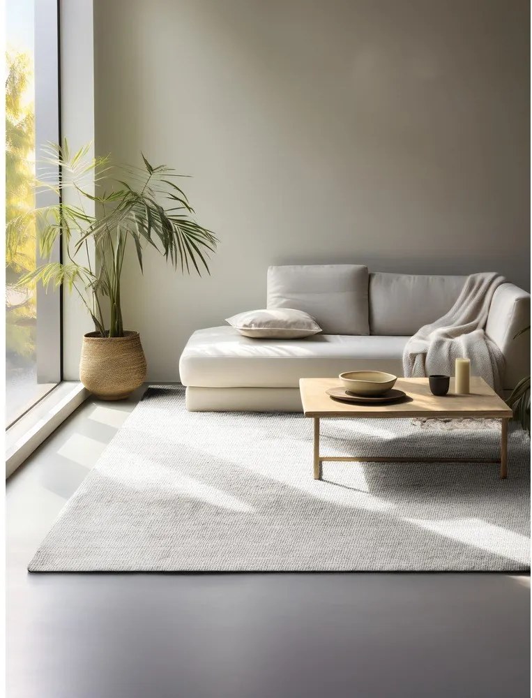 Светлосив двустранен ръчно изработен ютен килим 120x170 cm Bouclé Jaipur – Hanse Home