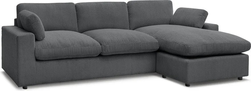 Тъмносив ъглов диван от рипсено кадифе Belair – Bobochic Paris