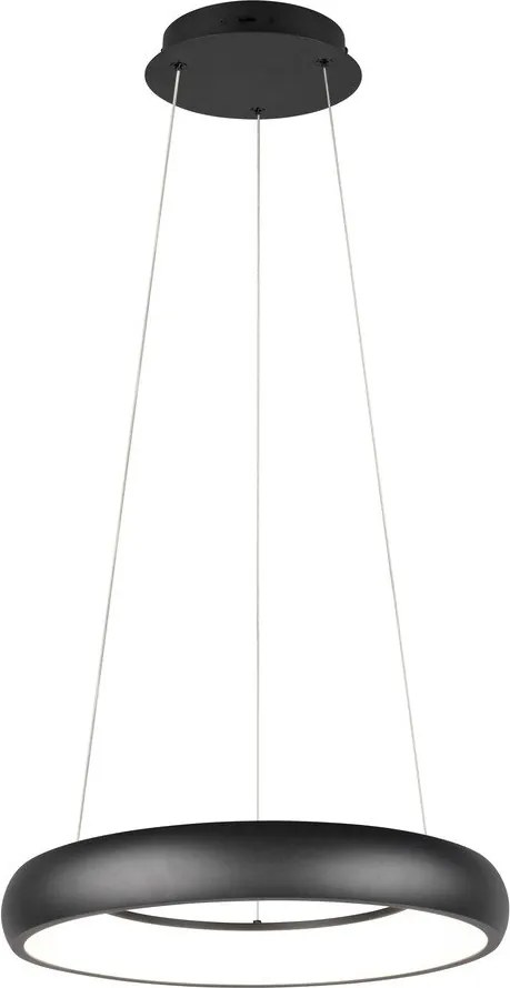 Матово черно LED затъмняващо се висящо осветително тяло с метален абажур ø 46 cm Cardona – Trio